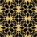 Arabic gold seamless pattern black gold color, ornate shimmer background for textile design