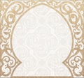 Arabic greeting vector background. Arch Muslim mosque