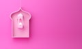 Arabic hanging window shelf on pink background.