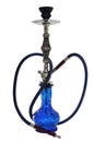 Arabic hookah blue glass on a white Royalty Free Stock Photo