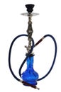 Arabic hookah blue glass on a white