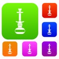 Arabic hookah set color collection Royalty Free Stock Photo