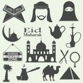 Arabic icons set Royalty Free Stock Photo