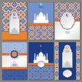 Arabic,islam,muslim pattern templates,banners,cards set