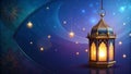 Arabic islamic pattern background with lamp ramadan kareem Royalty Free Stock Photo