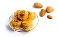 Arabic kadayif dessert with cashew nuts isolated