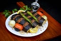 Arabic KEBAB BATINJAN | Mashawi Kabab & Tawook. Arabic traditional food. Royalty Free Stock Photo