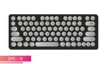 Arabic keyboard in black color with gray and round keys, and symbols. Realistic design. The Arabic alphabet. On a white