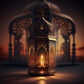 Arabic lantern beautiful background with blank space for write quote for the Muslim feast of the holy month of Ramadan