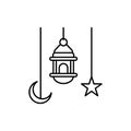 Arabic lantern, Ramadan icon. Simple line, outline vector religion icons for ui and ux, website or mobile application Royalty Free Stock Photo