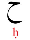 Arabic Letter HA with Latin Transliteration