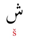 Arabic Letter SHIN with Latin Transliteration