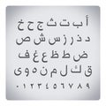 Arabic letters with numbers Royalty Free Stock Photo