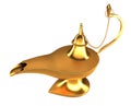 Arabic magic Genie lamp isolated Royalty Free Stock Photo