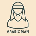 Arabic man in linear style