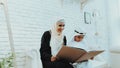 Arabic Mother with Son Wait for Doctor in Clinic Royalty Free Stock Photo