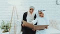 Arabic Mother with Son Wait for Doctor in Clinic Royalty Free Stock Photo