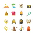 Arabic muslim culture vector icons. Arabian ramadan kareem Eid Mubarak holiday design