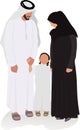 Arabic muslim family parents and child from United arab emirates or saudi arabia vector illustration halal relationship