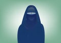 Arabic muslim woman in burka , isolated