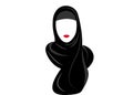 Arabic muslim woman in hijab, drawing on a white background