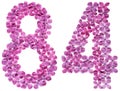 Arabic Numeral 84, Eighty Four, From Flowers Of Lilac, Isolated