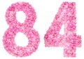 Arabic Numeral 84, Eighty Four, From Pink Forget-me-not Flowers,