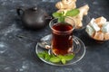 Arabic, oriental tea with lemon. Royalty Free Stock Photo