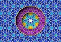 Arabic ornament with girih patterns and round frame element with star. Abstract islamic background with traditional Royalty Free Stock Photo