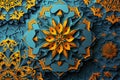 Arabic ornamental background in paper style