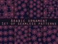 Arabic pattern. Islamic ornament. Set of seamless patterns. Royalty Free Stock Photo