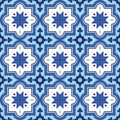 Arabic pattern, Moroccan blue tiles design