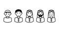 Arabic People ages icons , illustration