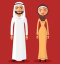 Arabic people, arab woman, arabian man.Vector illustration Royalty Free Stock Photo