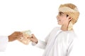 Arabic people, islamic zakat Royalty Free Stock Photo