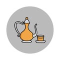 Arabic qahwa Isolated Vector icon that can be easily modified or edited