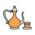 Arabic qahwa Isolated Vector icon that can be easily modified or edited