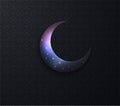 Arabic ramadan on black backgroun Moon stars