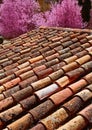 Arabic roof tiles pattern texture in Teruel Spain Royalty Free Stock Photo