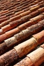 Arabic roof tiles pattern texture in Teruel Spain
