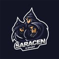 Arabic saracen knight e-sport gaming mascot logo template