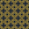 Arabic seamless geometric pattern on gold texture