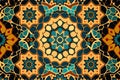 Arabic seamless oriental ornamental pattern. Repeating all over floral and geometric background