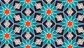 Arabic seamless girih pattern with classic islamic culture ornament. Colorful tiled background with shadow. Royalty Free Stock Photo