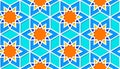 Arabic seamless girih pattern with classic islamic culture ornament. Colorful tiled background with shadow. Royalty Free Stock Photo