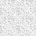 Arabic seamless pattern with classic islamic culture ornament. White background with shadow.