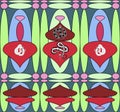 Arabic seamless pattern with dangerous snakes