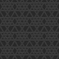 Monochrome dark arabic seamless pattern embossed perforated black background, vector illustration for design and decoration Royalty Free Stock Photo