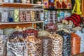 Arabic Spices, herbs & Nuts at a market Shop In Bazaar Souk In Dubai United Arab Emirates Middle East