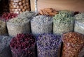 Arabic spices at spice soukh - Deira, Dubai, UAE. Royalty Free Stock Photo